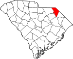 Map of South Carolina highlighting Marlboro County